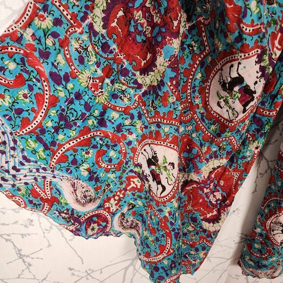 Antica Sartoria Giacomo Cinque Colorful Artsy Wide Leg Flowy Pants - Picture 5 of 7